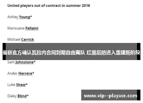 曼联官方确认瓦拉内合同到期自由离队 红魔后防进入重建新阶段 曼联官方确认瓦拉内合同到期自由离队 红魔后防进入重建新阶段